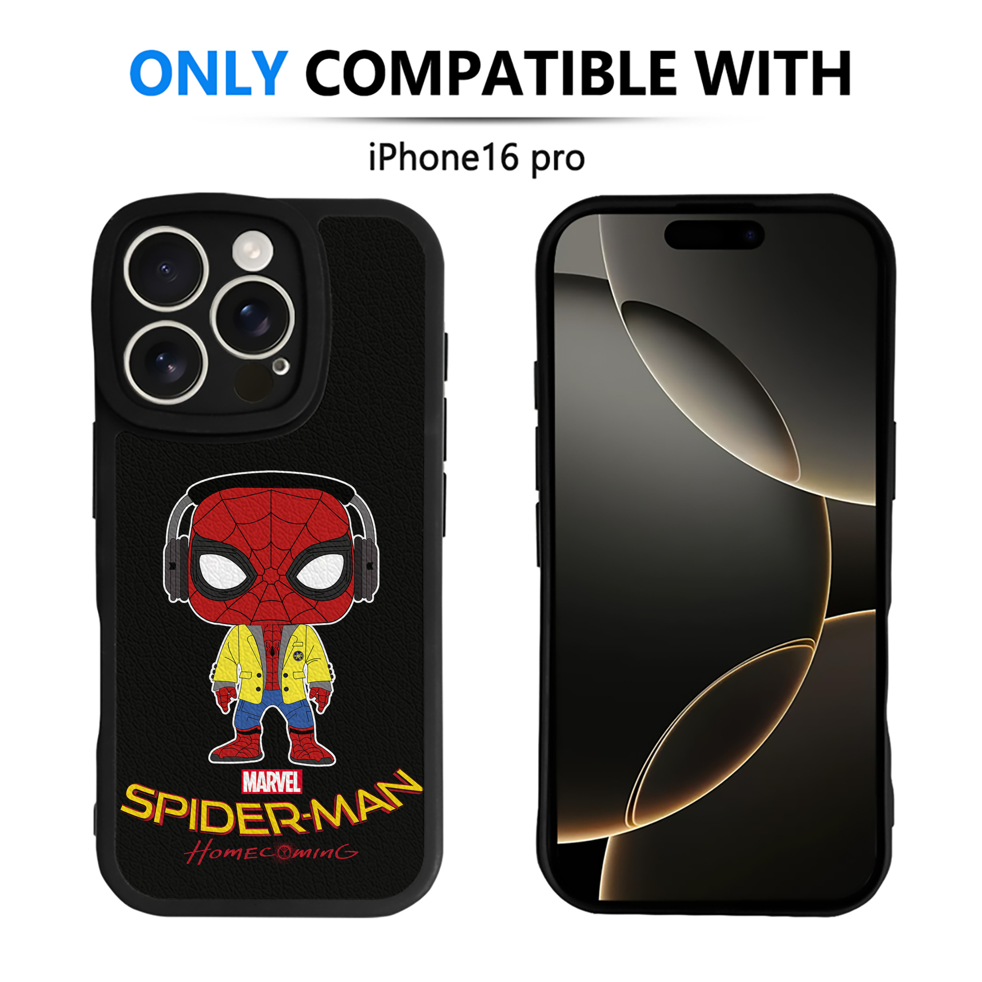 （画像用） Spider Man スパイダーマン 【iPhone 16シリーズ対応】シリコンスマホケース（レザー調） 材質：シリコン